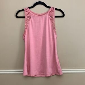 Athletic Works Pink Lace Trim Tank Exercise Shirt Size Medium